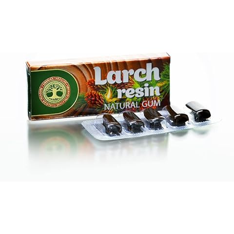 Siberian Larch Resin, Natural Gum, No Sugar, Non-Gmo, 5 Packs (25 Pieces) Cover