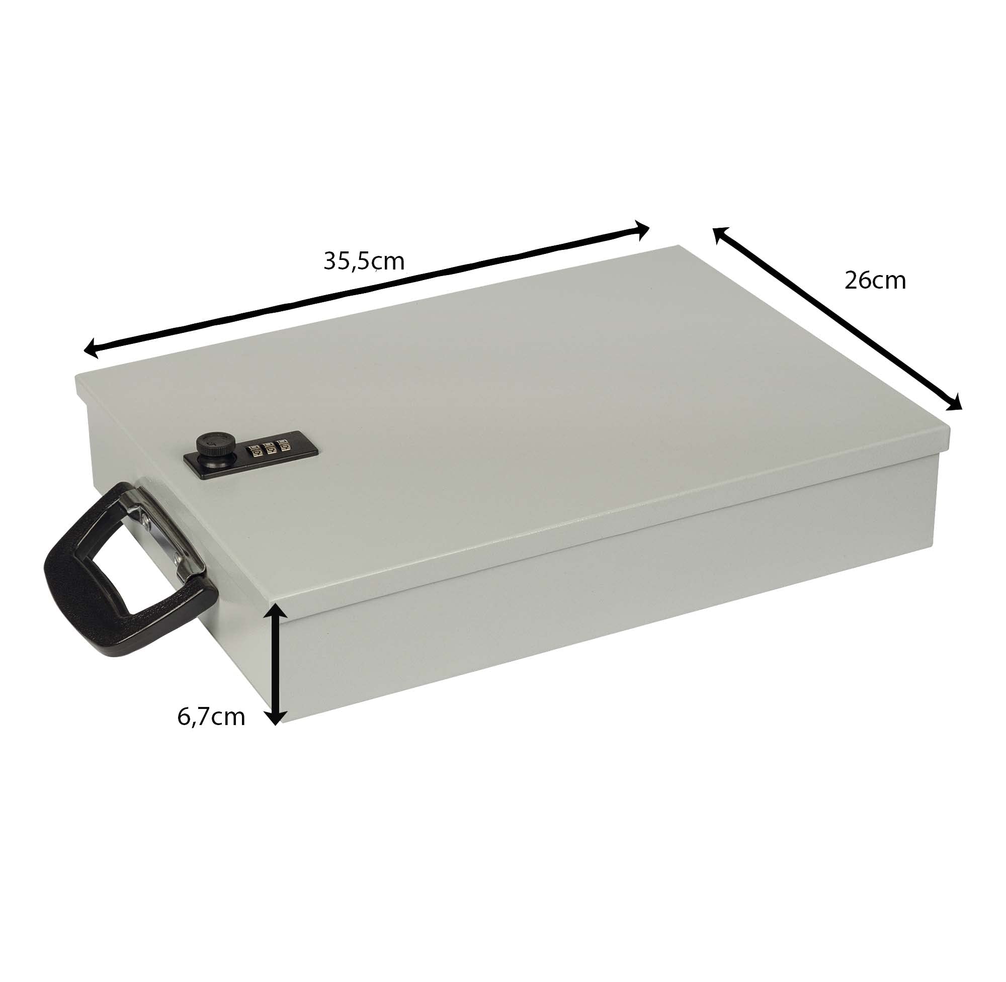 Wedo 1022537 kaseta na dokumenty A4, z zamkiem szyfrowym, jasnoszara