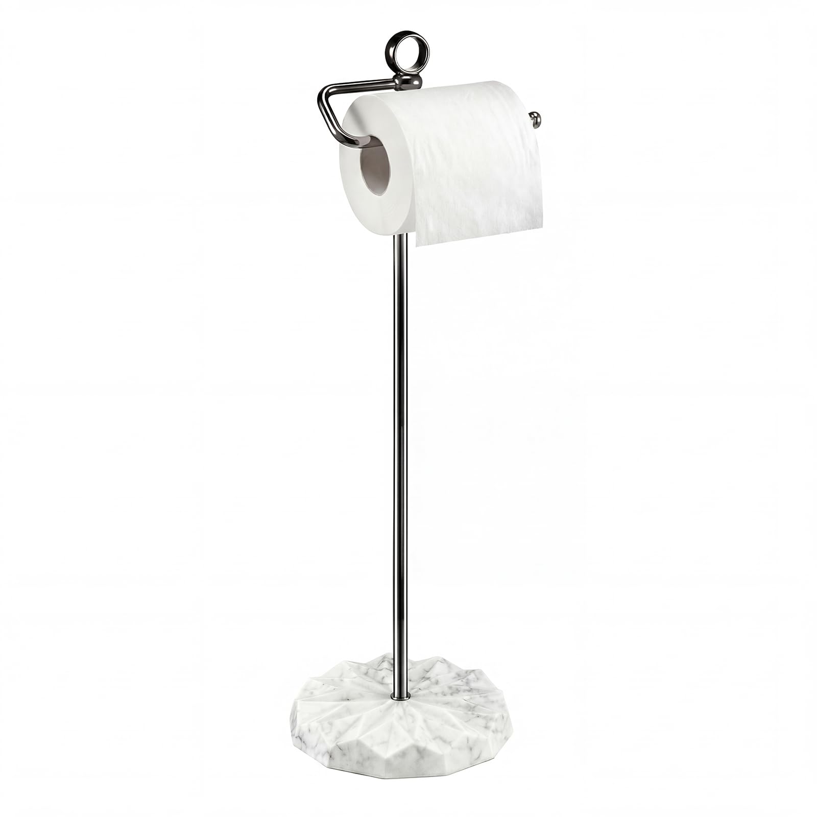 ROLABAM Toilet Paper Holder Stand (with Reserve Function) Free Standing Toilet Paper Holder for Bathroom Total Height 24.4" with Crystal Finial, Chrome Finish — Amazon image 11