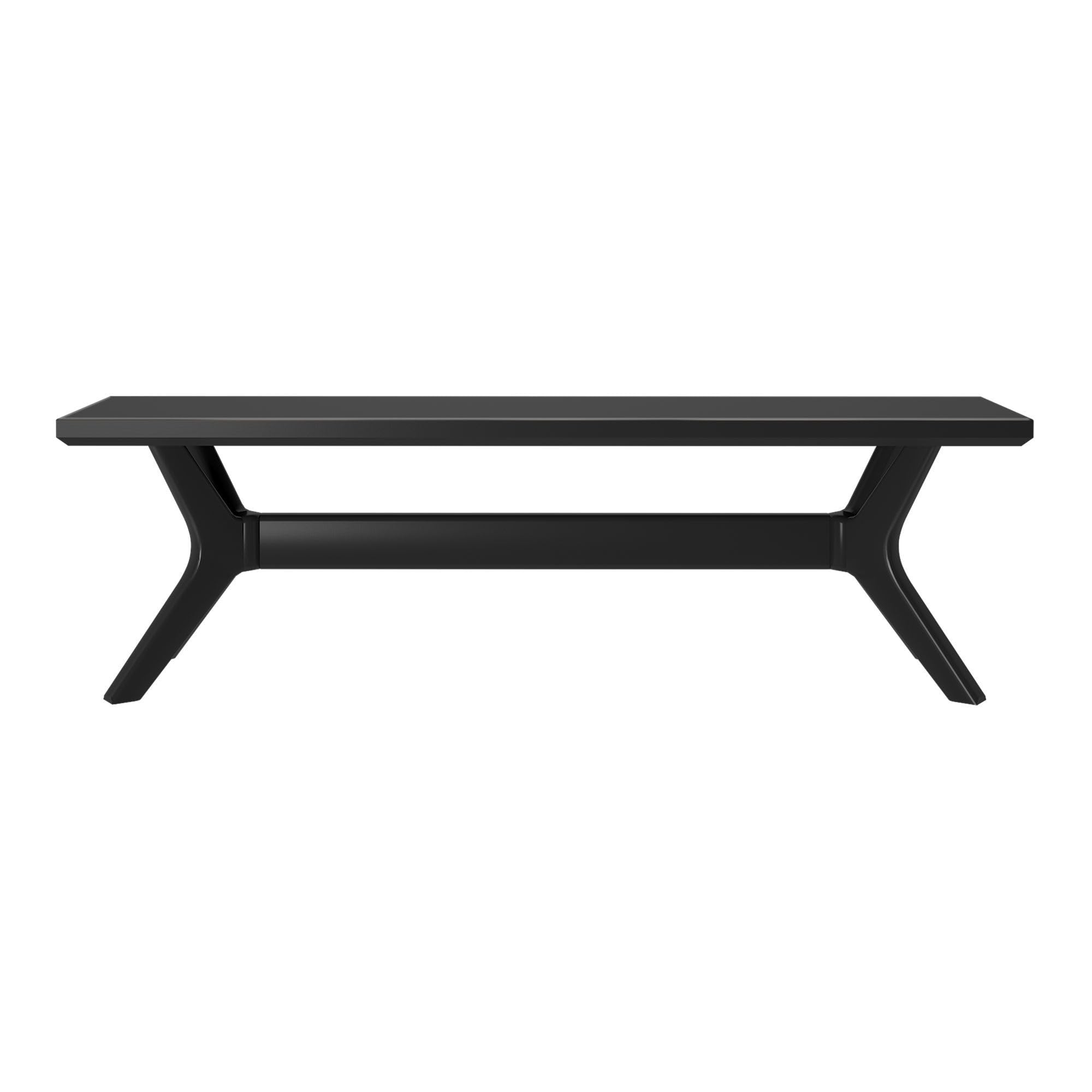 Plank+Beam Verso Dining Bench, 60 Inch, Black | Scandinavian Design Meets Boho Charm, Distinctive Cross-Leg Base, Hassle-Free Setup, Easy Assembly, Solid Wood