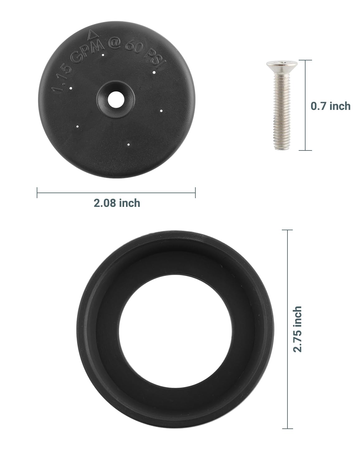 Kit De Reparación De Válvula Para Fregadero Comercial - Prenválvula 9956 Con Tapón Negro | Para Grifo De Cocina