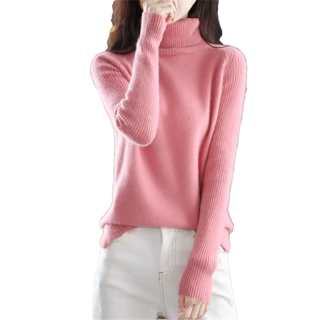 Vogrtcc Damski sweter z wysokim dekoltem sweter kaszmirowy sweter damski top