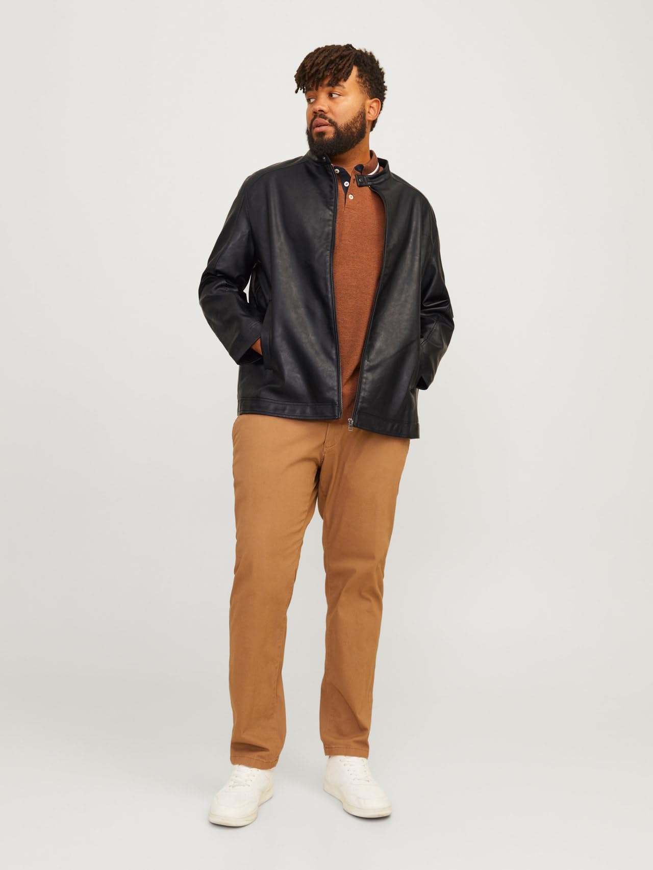 JACK & JONES Jjedylan Clean Pu Jacket Pls Chaqueta de cuero Hombre (Pack de 1)