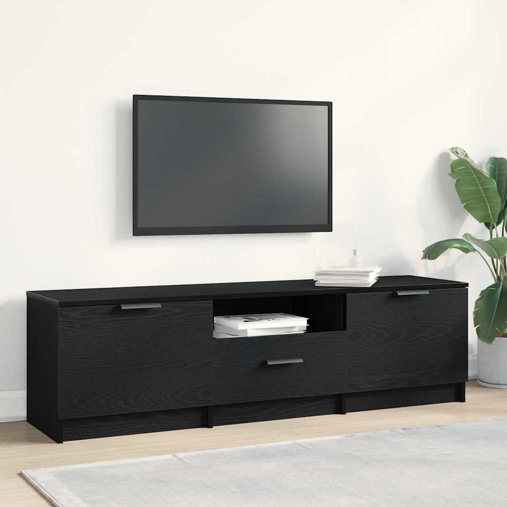 55 Inch Engineered Wood TV Stand with Drawers | Features sleek steel handles and ample storage, ideal as a modern living room entertainment center for media devices.