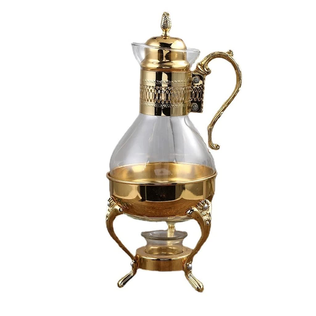 Cafetière en verre chauffable dorée qui maintient vos boissons à température idéale