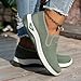 Wabkderpu Orthopedic Shoes for Women Woven Breathable Slip On Sneakers Arch Support Walking Sneakers Comfortable Nursing Diabetic Shoes Lightweight Casual Fashion Sneaker Green
