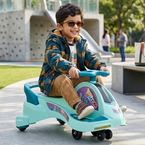 Image of Toyzone Vroom Magic Car | Kids Swing Car,Twister Ride On | No Battery, No Pedal | Safe & Sturdy | Indoor & Outdoor Push Ride on for Kids | 2-10 Years, 50 Kg Capacity