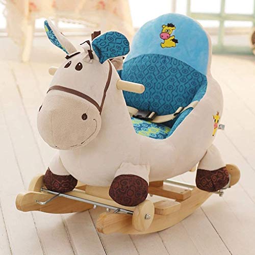 ZHANGYUEFEIFZ Schaukelpferd Plüsch Schaukeltier Pferd Rocking Horse Baby Trojaner Spielzeug Sessel Geschenk Nette… – Bild 3