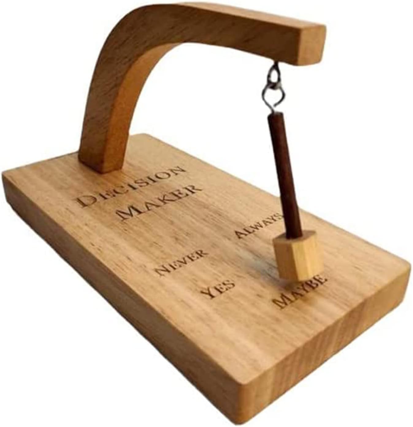 Firlar Creative Magnetic Decision Maker, Wooden Decision Maker Magnetic Swing Pendulum Decision Desk Tabletop Game Toy, Magnetic Wobbler, Swing The Pendulum and Find The Answer to Your Question!