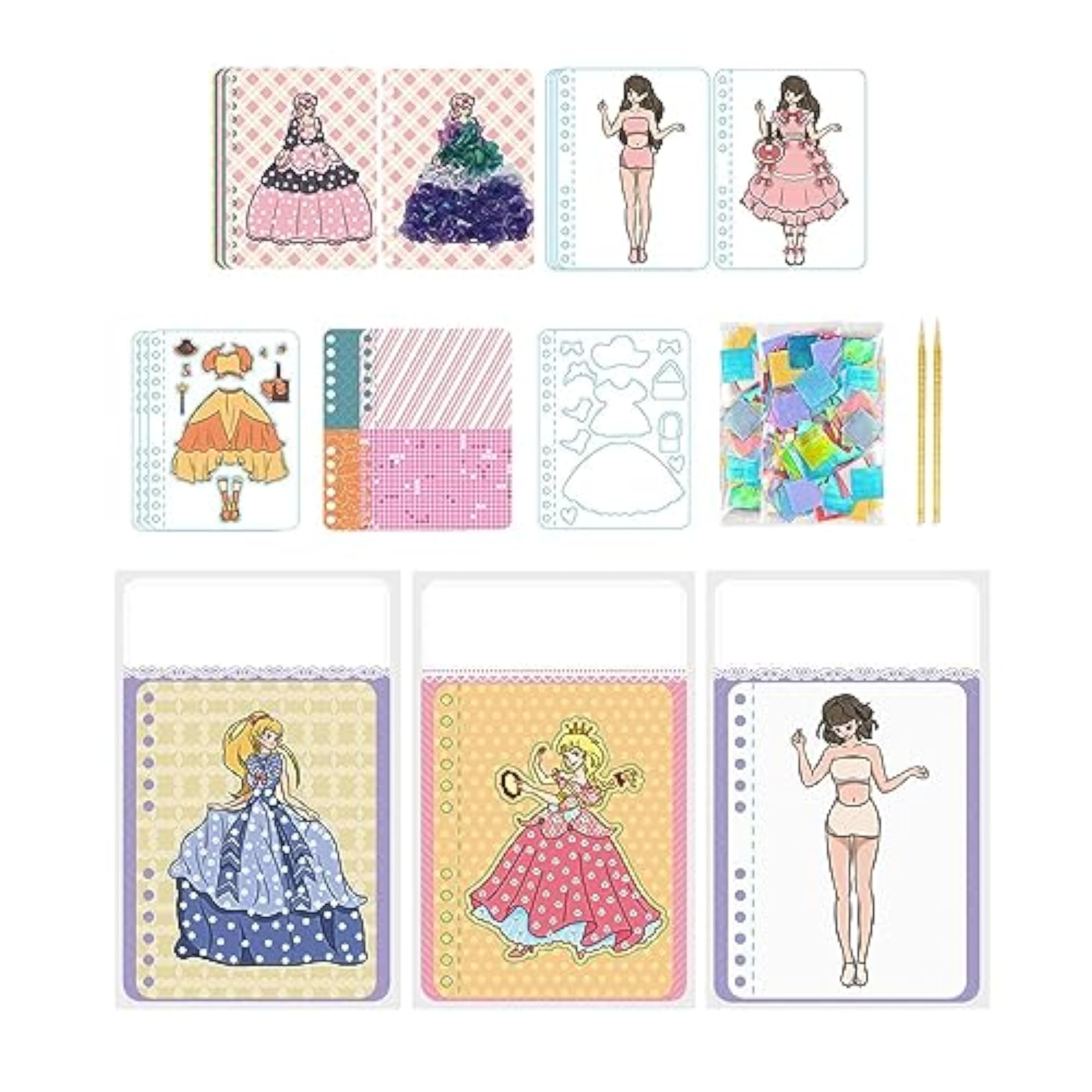 Princess Dress Up Stickers for Scrapbooking DIY