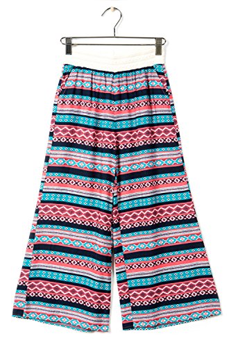 Chelsea Apparel - Girls Border Printed Wide Leg Pants MP1610-3