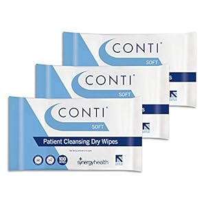 Synergy Health 3 Packs of 100 Conti Soft Large Dry Patient Cleansing Wipes