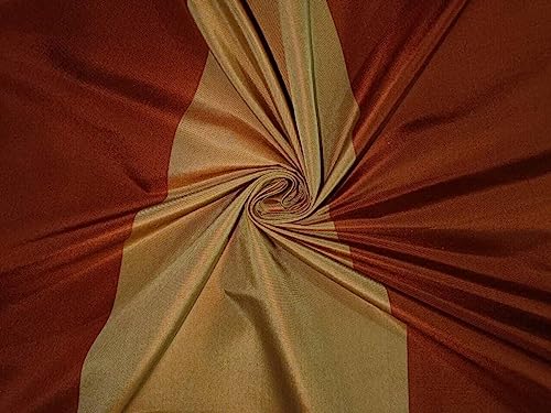 Soie à rayures orange et or au mètre tissu taffetas de 137cm