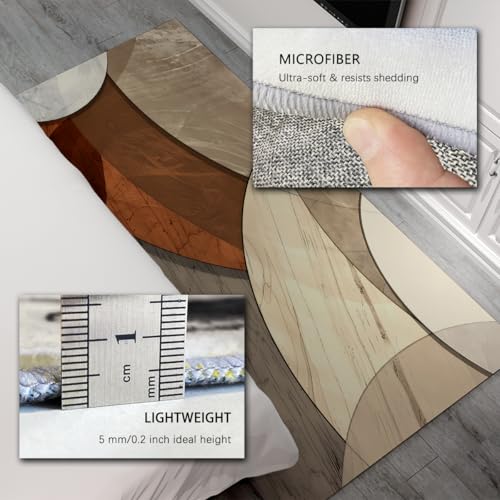 Tapis lavable 140 x 200 cm avec dossier antidérapant et motif abstrait