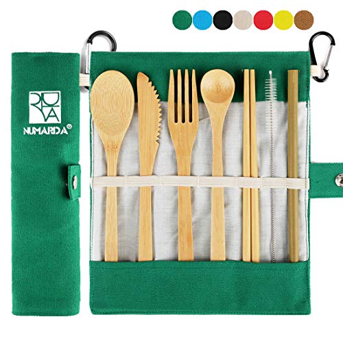 Bamboo Utensils, Eco Friendly Flatware Set, Bamboo Cutlery Set, Travel