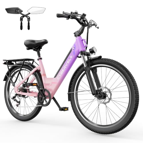 Cybervelo 750W Electric Bike for Adults,up 80 Miles Removable Battery Ebike, 26" Electric E Bike with 7-Speed,Adult Electric Bicycles for Commute Beach Snow Womens/Man All Terrain image 16