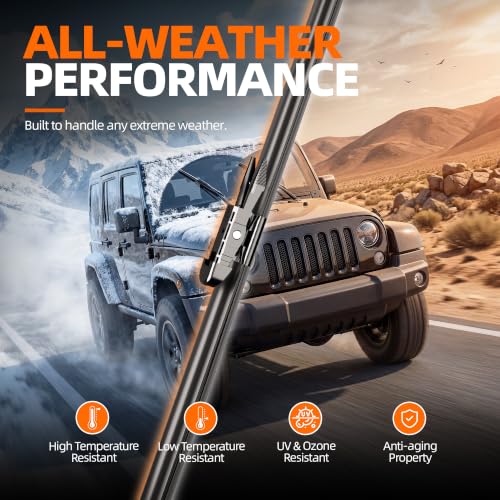 Image of Silicone Wiper Blades 26 inch + 23 inch Replacement Windshield Wiper Blades for Benz ML-Class 2012-2015 GLE-Class 2016-2017 GL-Class 2013-2016 OEM Quality Wipers for Front Windshield(Set of 2)