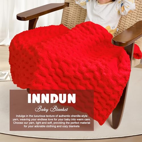 Image of INNDUN Blanket Yarn 8 Pack of 100g /3.5oz - Red Chenille Yarn 6 Super Bulky - Knitting, Crocheting & Crafts Chunky Yarn