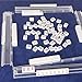 GUSTARIA Mahjong All-in-One Tile Rack & Pusher with Bag, Clear Acrylic Mahjong Combo, Modern American Majiang, Set of 4, White