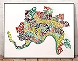 Cincinnati Neighborhood Map Art Print, Signed Print from my Original Hand-Drawn Typography Map Art Series, Cincinnati Ohio Art Print
