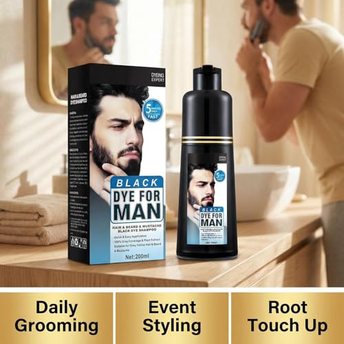 Tinte para Barba Instantáneo a Base de Plantas Negro Natural 200ml miniatura 3