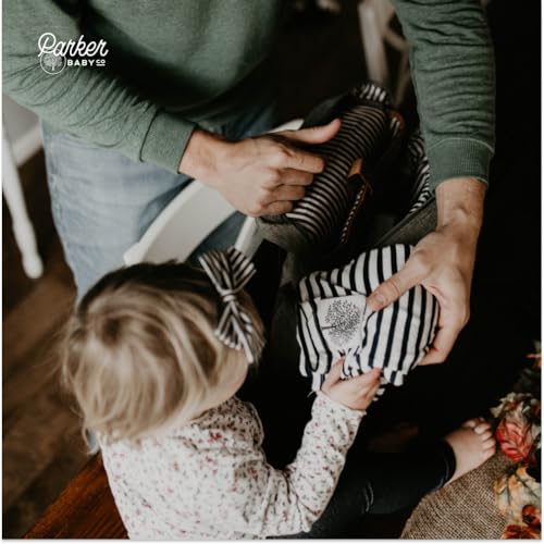 Image of Parker Baby 4 in 1 Car Seat Cover for Girls and Boys - Stretchy Carseat Canopy, Nursing Cover, Grocery Cart Cover, High Chair Cover - Gray /White Stripes