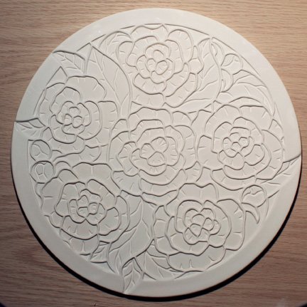 Peony Texture for Tile Mold for Glass Slumping 11 Inch Diameter