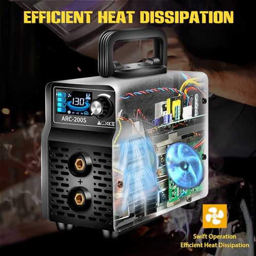 SSIMDER ARC Welder Machine Mini Inverter Welder ARC-200SI 240v MMA/Lift TIG/Hot Start/ARC Force Anti-Stick Portable Welding Machine with Smart LCD Display for Home DIY, Auto Repair, Metal Crafting 8 SSIMDER ARC Welder Machine Mini Inverter Welder ARC-200SI 240v MMA/Lift TIG/Hot Start/ARC Force Anti-Stick Portable Welding Machine with Smart LCD Display for Home DIY, Auto Repair, Metal Crafting - Image 8