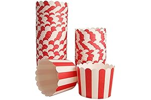 Red and White Stripe Muffin Cups