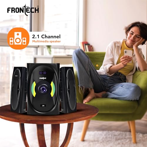 Image of FRONTECH SW-0142 2.1 Channel Bluetooth Speaker System - 70W, USB /BT /FM, LED Display, 1 Year Warranty | Black