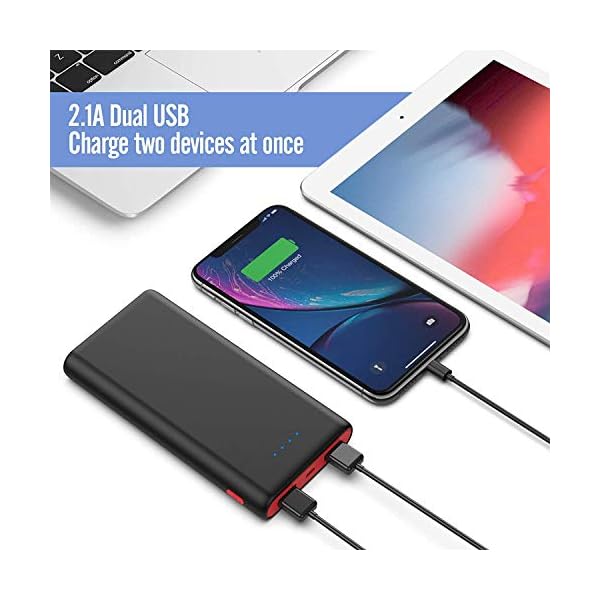 Portable Charger Power Bank 25800mAh, Ultra-High Capacity Fast Phone Charging with Newest Intelligent Controlling IC, 2 USB Port External Cell Phone Battery Pack Compatible with iPhone,Android etc
