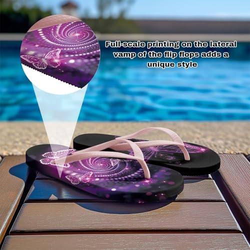 Womens Flip Flops Sandals Ladies Beach Open Toe Walking Slippers Classic Arch Support Shower Shoes for Camping Party Size 5.5-9.5 Pink Sole2