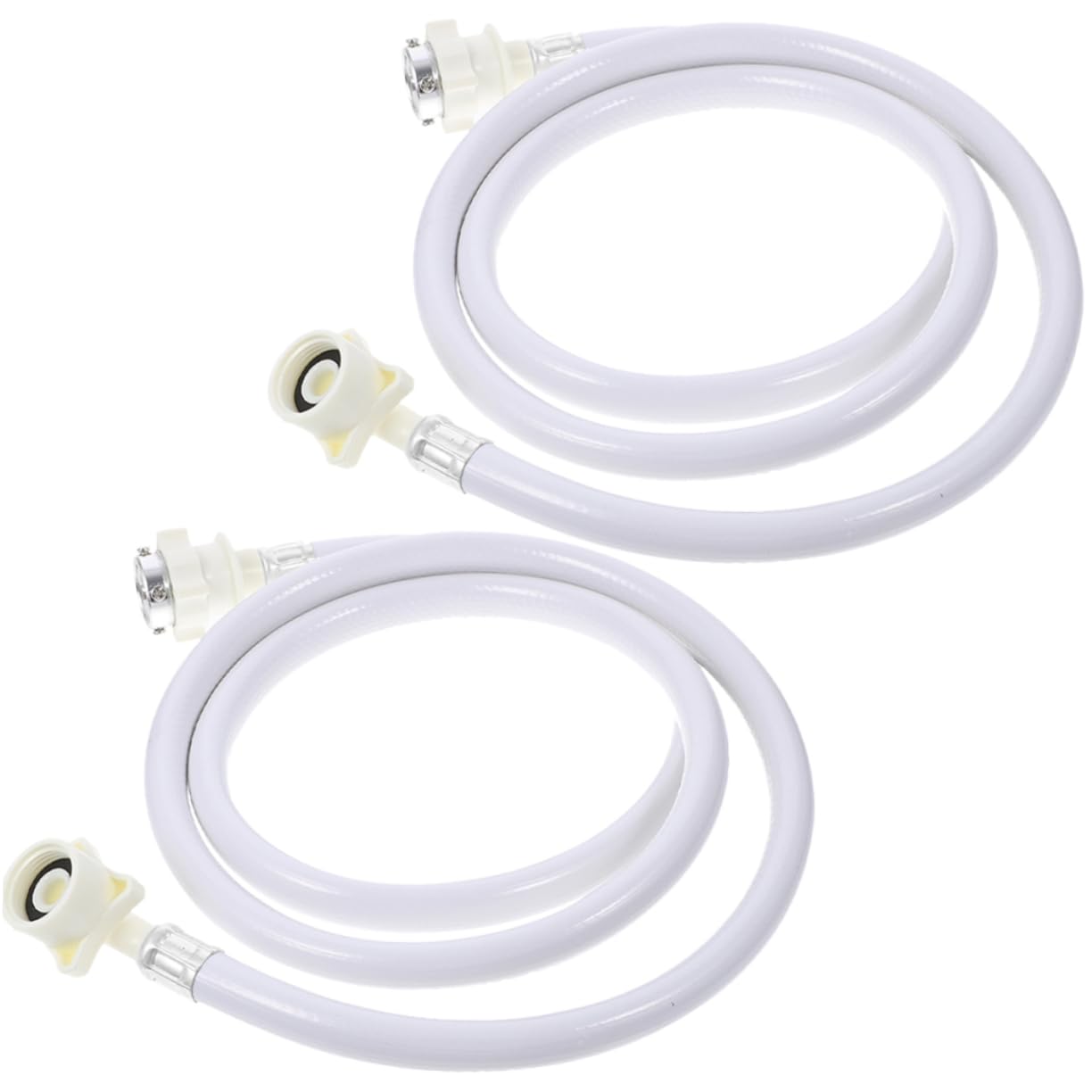 Mikikit Waschmaschinen und Wasserzulaufschlauch Waschmaschine 2 Pvc Stück Edelstahl 2m Flexibel Dicht Anschluss