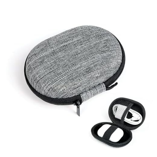 MOLOVA for AirPod Case, Earbud Case, Headphone Case with Cable Organizer Storage Bag, Protective Holder for AirPods Pro/3/2/1, Headphones, Wires, Charger Cables, 2.95"*3.94"*1.43", Grey, Oval