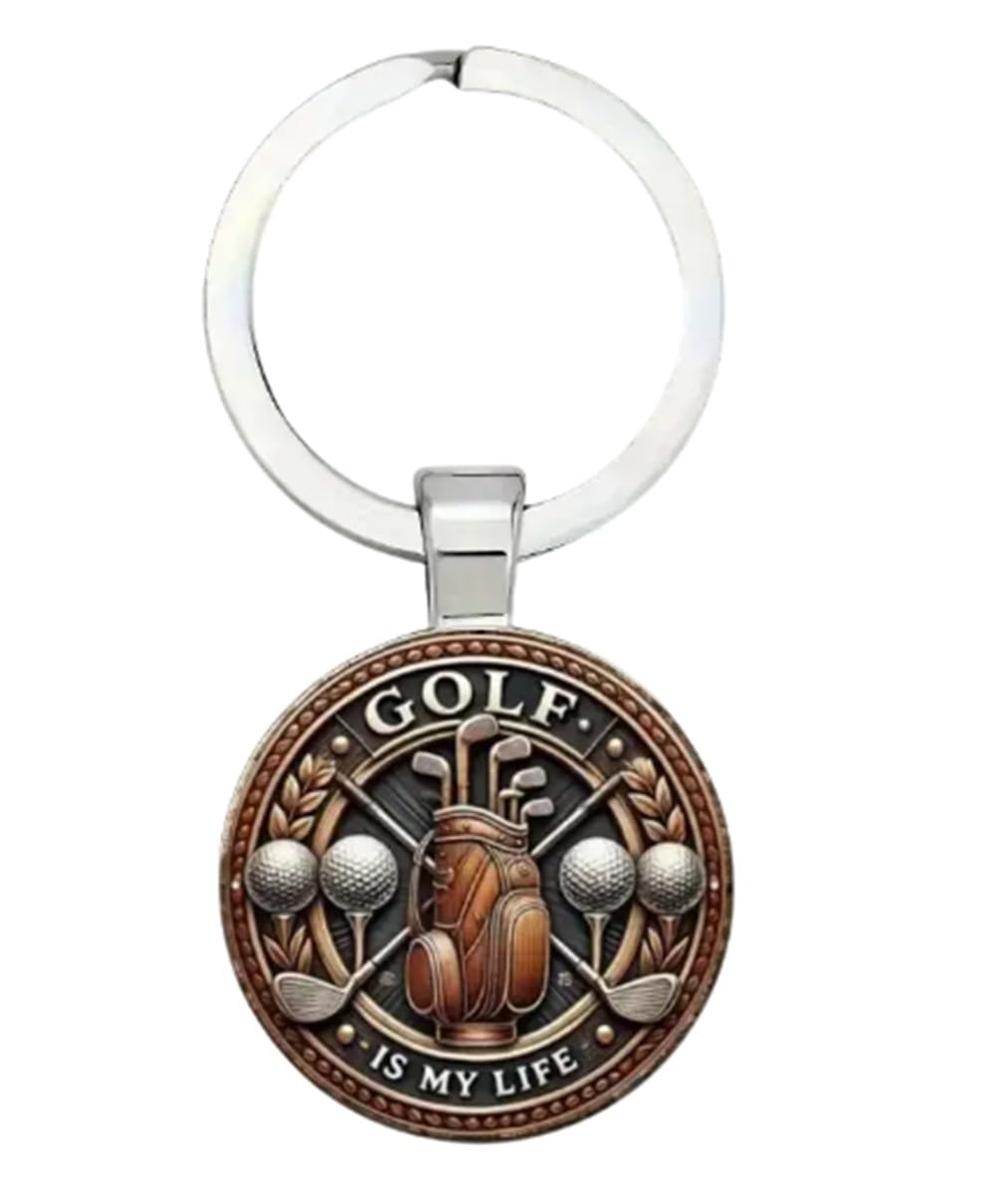 Cmj Unisex Black Cmj™ Golf Is My Life Keyring Keychain Sport Retirement Sporting Retired Golf Ball Golfer