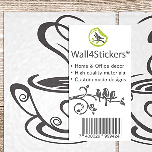 Wall4stickers Kitchen Wall Sticker Love 2 Coffee Tea Cups Vinyl Removable Mural Decal Art Restaurant Pub Decor Wall… - Afbeelding 3