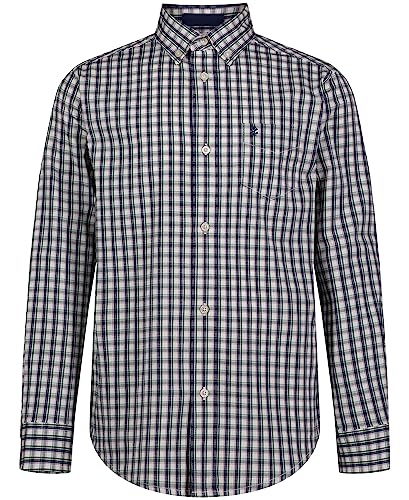 Comparativas de Camisa niño zara los más solicitados. 31 IZOD Camisa de Vestir de Manga Larga a Cuadros con Botones para niño, Marino, 10-12