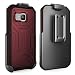 HTC ONE M9 Shockproof Case & Belt Clip Holster with Built-in Screen Protector [Hero Series] (EncasedNew 2016 Release (Maroon )