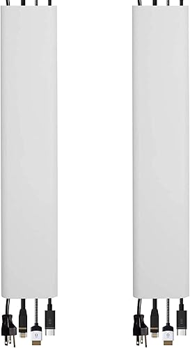 ECHOGEAR Paquete de 2 protectores de cables para TV montado en la pared, 2 canaletas largas de 48 pulgadas que se pueden cortar a cualquier