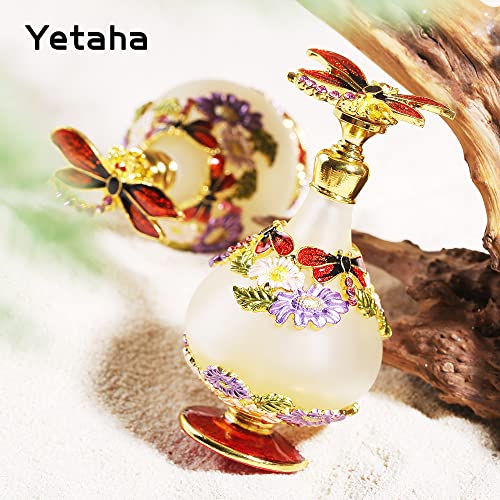 Yetaha Retro Crystal Perfume Bottle, Butterfly Decorative Glass Bottle Frosted Dsign Bottle Refillable Spray Scent Bottle For Essential Oil Living Room Bedroom Decor Birthday Holiday Gift(25Ml,Red) #TOP4