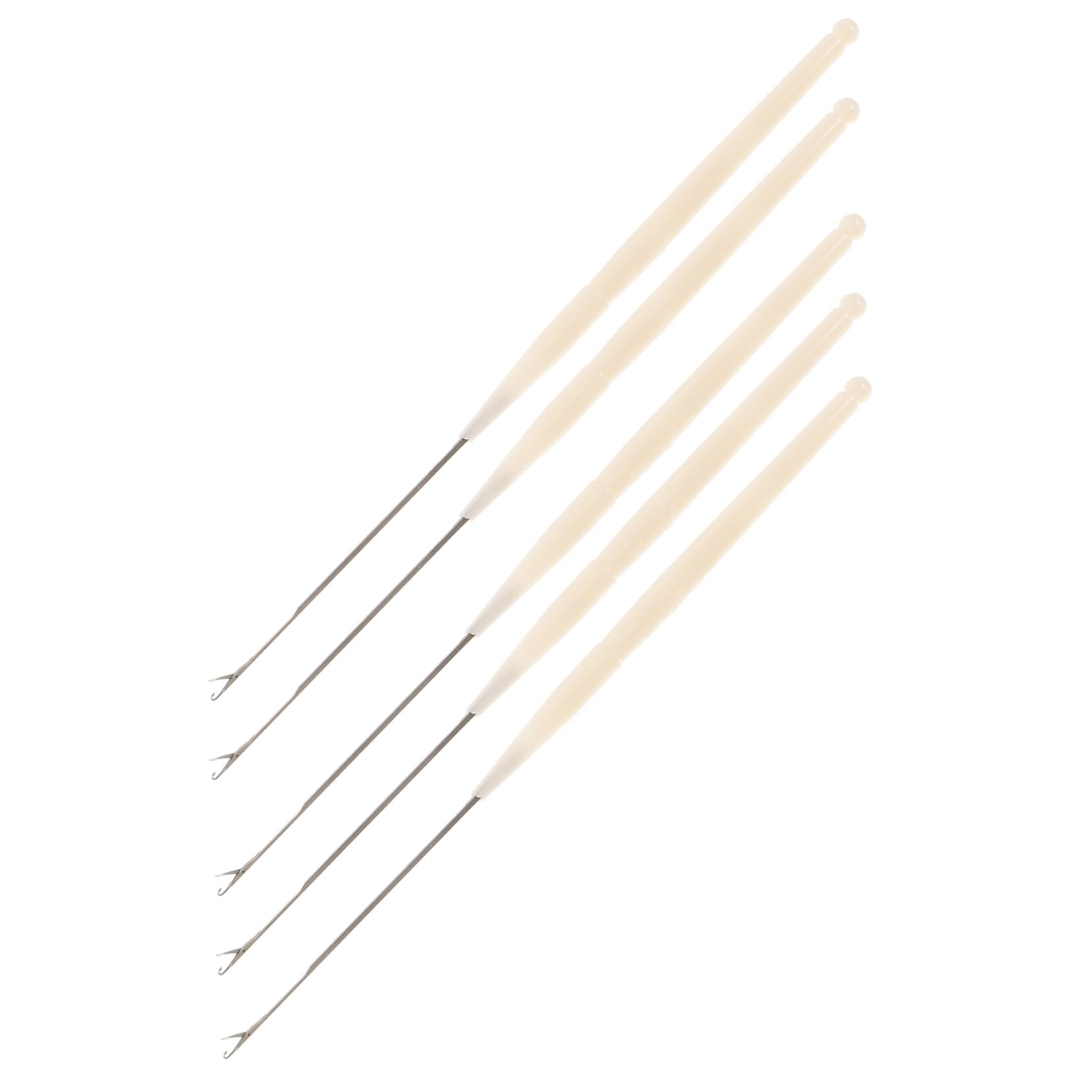 HOMSFOU 5 Pack Beading Needles Threader Fine Crochet Hooks for Jewelry Making DIY Beading Tools Plastic and Metal