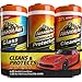 Car Wipes Multi-Pack by Armor All, Cleans Vehicle Interior and Exterior, Includes Armor All Protectant Wipes, Glass Wipes, and Cleaning Wipes, 3-Pack, 30 Car Wipes Each