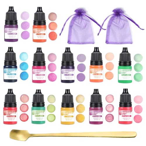 Hyleara Seifenfarbe Set 12 x 5ml, Flüssig Seifenfarben Färbende für die DIY Seifenherstellung, Badebomben, Kerzen, Raumdüfte, Seifen Farbe