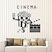 Adesivo Da Parete Biglietto Per Il Cinema Cinema Creativo Riprese Di Popcorn Decorazioni Per La Casa Adesivo Per Finestre Lettering Art Mural 57X59Cm