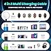 Travel Essentials 4 in 2 Multi Charging Cable for Apple iWatch Charger, USB A/USB C Multiple Charger Cord for iWatch Ultra/SE/11-2, iPhone 17-5, Galaxy S25-21, iPad (2PACK 5FT)