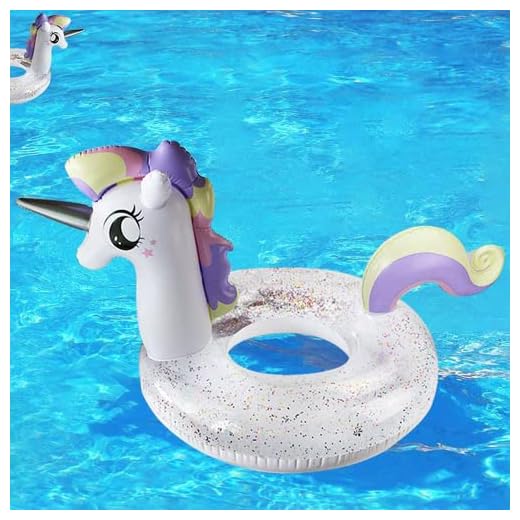Flotante de Unicornio, Anillo de Natación, Unicornios Flotador Anillo de Natación PVC, Hinchable Anillo de Natación, Adecuado para la Piscina Playa Verano para Niños y Adultos (B)