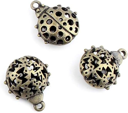 Miniatura 1 de Joyería Fabricación Hallazgos Antiguos Bronce Encantos FL14807 Hueco Mariquita Artesanía Lotes Reparación Suministros