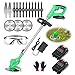Decespugliatore elettrico a batteria con batteria e caricatore con coltello, decespugliatore elettrico, a batteria 21 V agli ioni di litio, per esterni, cortile, prato, giardino (verde)