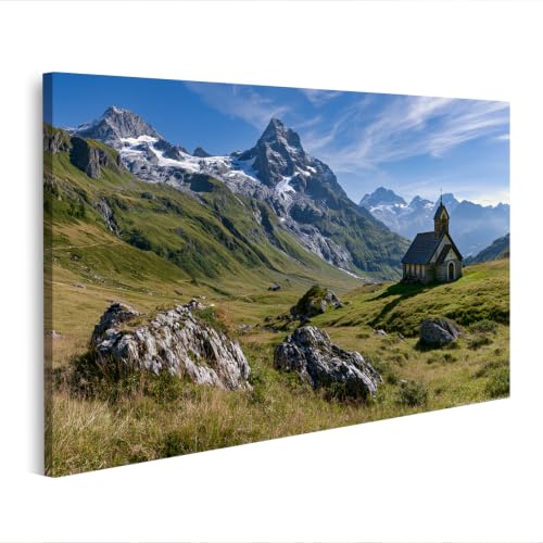 Tableau sur toile panorama alpin et décoration murale salon islandburner