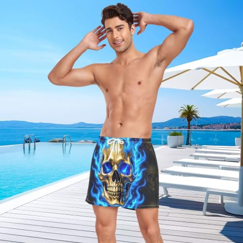 Traje de baño de secado rápido con estampado premium de calavera azul 3
